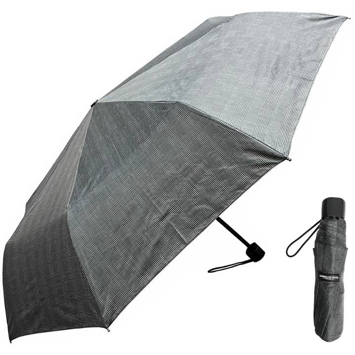 Chaby International - Wholesale Umbrella - Unisex - London Fog 42" Manual Open Super Mini Umbrella - Houndstooth