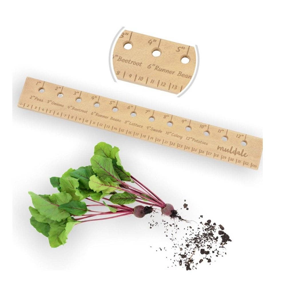 Muldale – wholesale Garden tool – Wooden Planting Ruler Seed Spacer Hand Garden Tool0