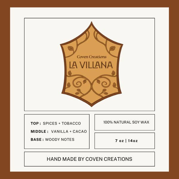 La Villana Candle for wholesale by Coven Creations