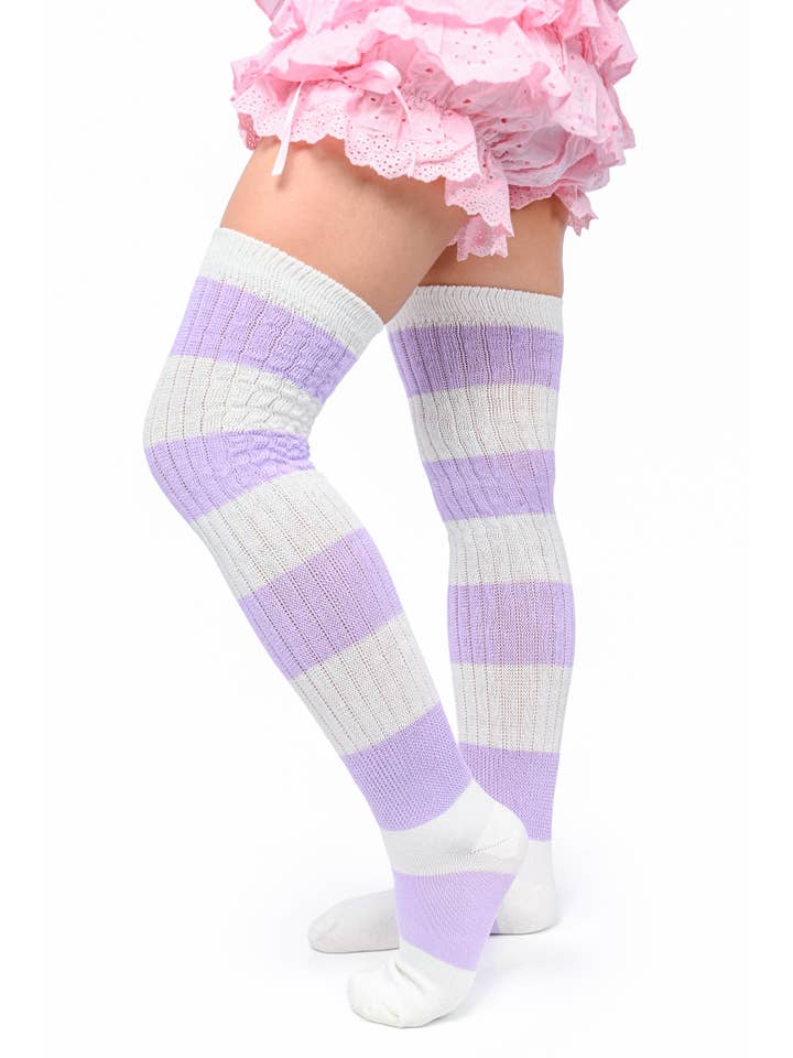 My Violet - Wholesale Socks - Women's - Stripe Scrunch Socks Multi-Pack1
