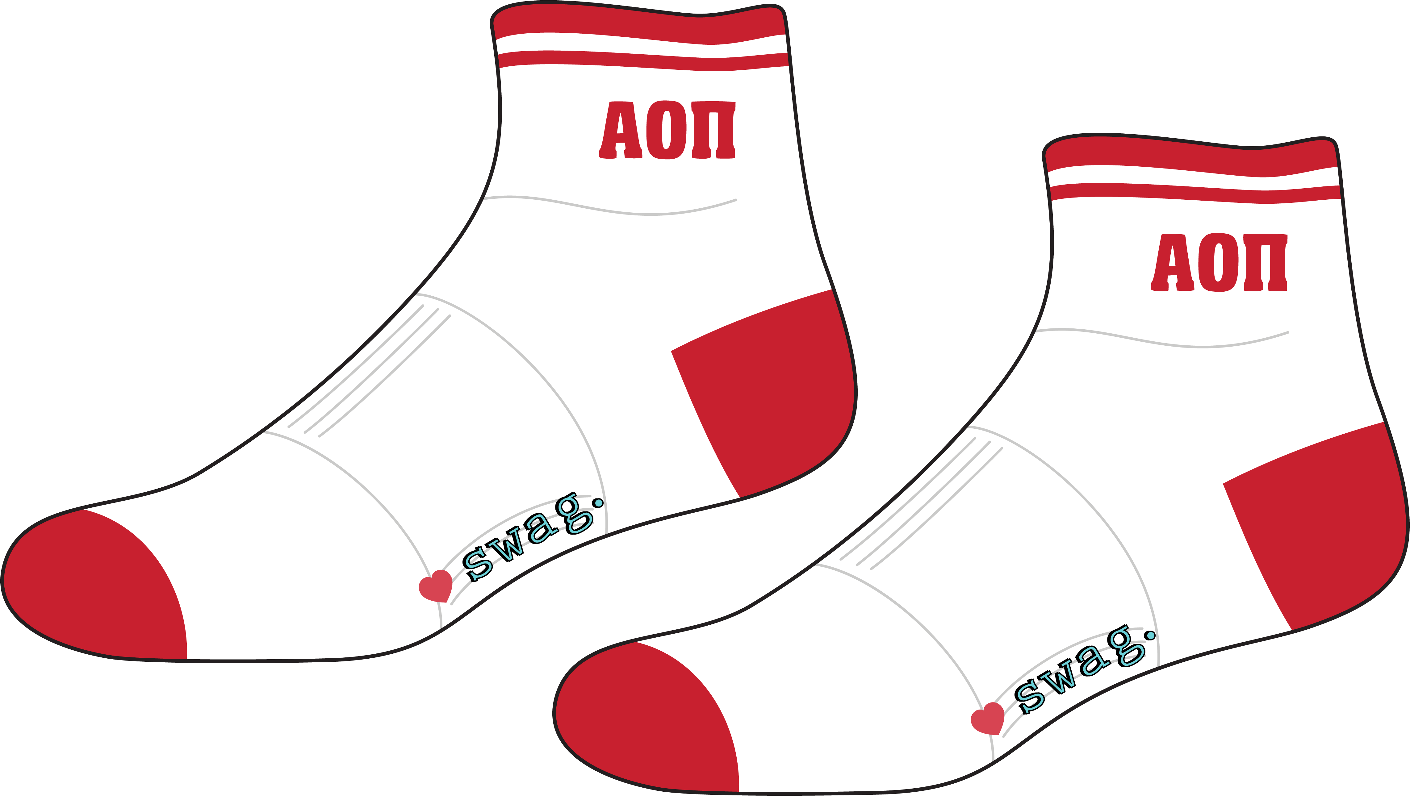 Swag - Wholesale Socks - Unisex - Alpha Omicron Pi Quarter Socks0