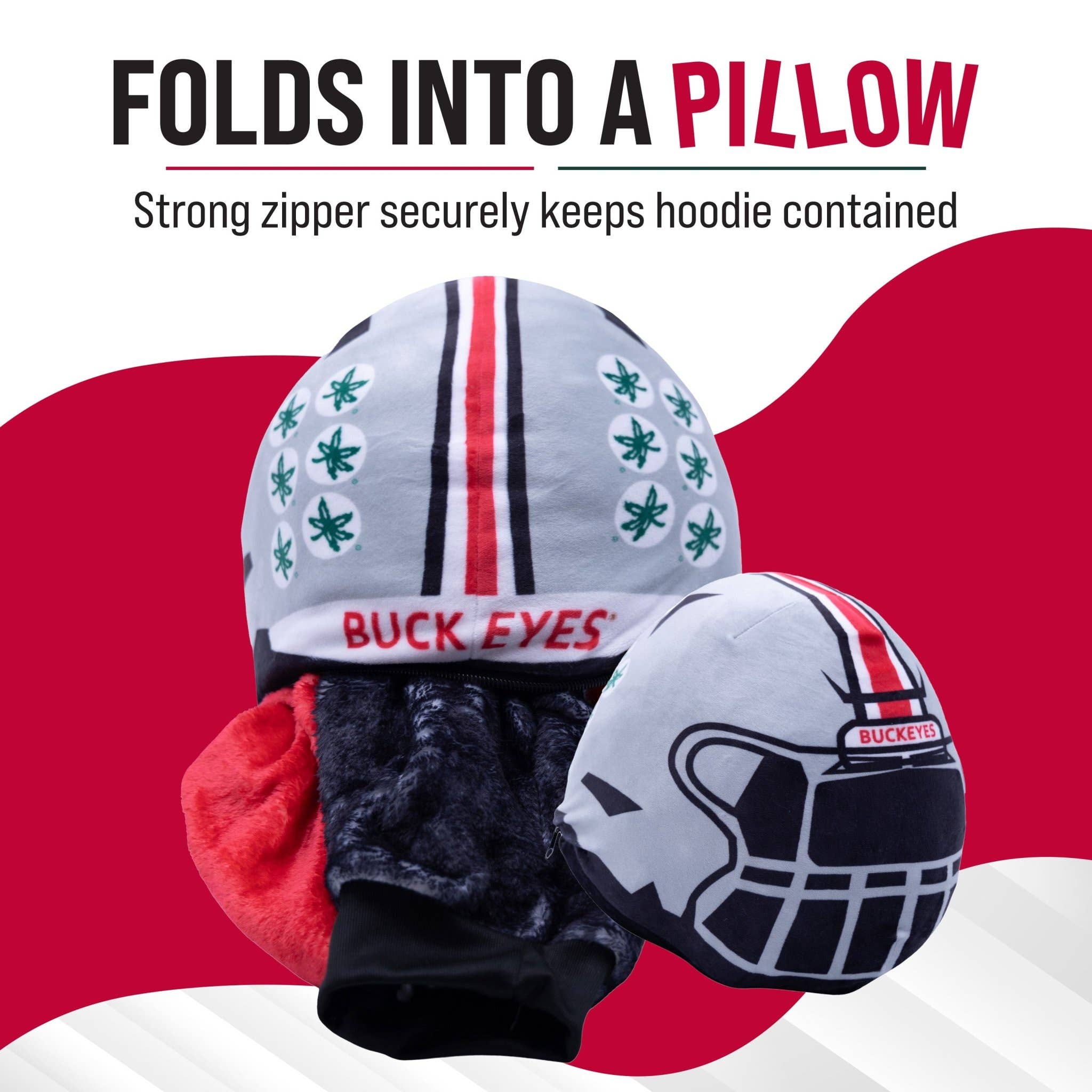 OrangeOnions - Wholesale Hoodie - Unisex - Ohio State Buckeyes Blanket Hoodie & Pillow Adult Snugible2