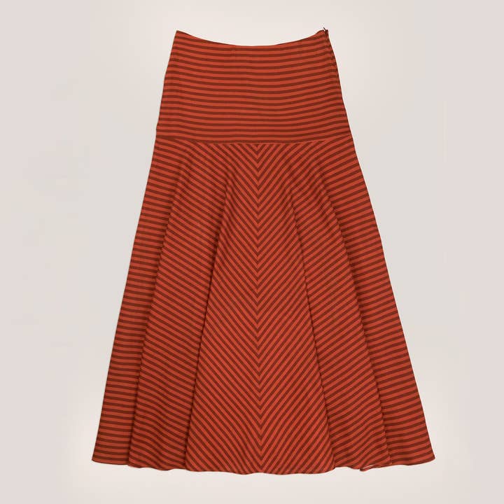 Colombina Red and Orange Striped Occasion Skirt para venta al por mayor de CARMEN SAYS