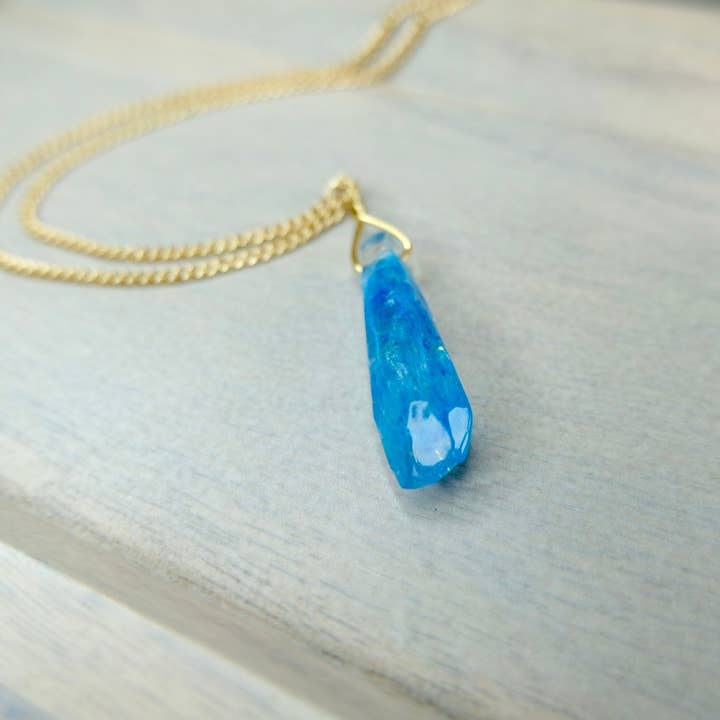 BlueButterflyBazaar – wholesale Hänge-/berlockhalsband – Obi-Wan Kenobi Kyber Crystal små hänge halsband blå kristall Star Wars gåva