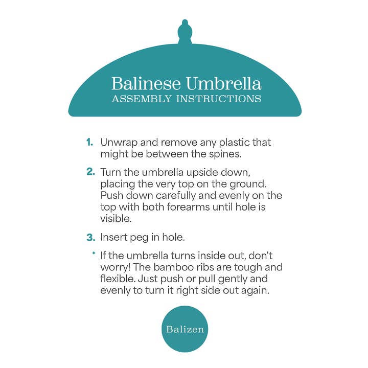 Balizen by zen zen garden home - Wholesale Umbrella - Unisex - Balinese Umbrella Mini | Bamboo Blue2