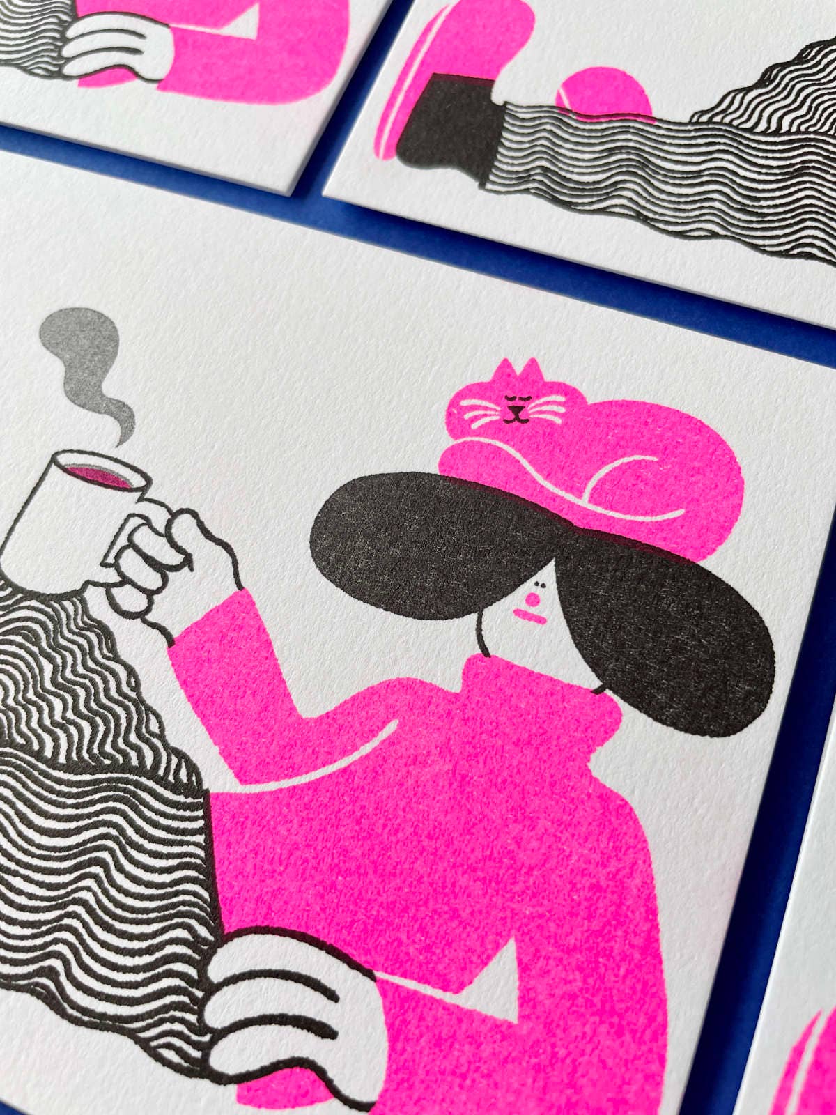 YUK FUN – Cartão de saudação diária por atacado – Cartão Hora do Chá do Gato por YUK FUN2