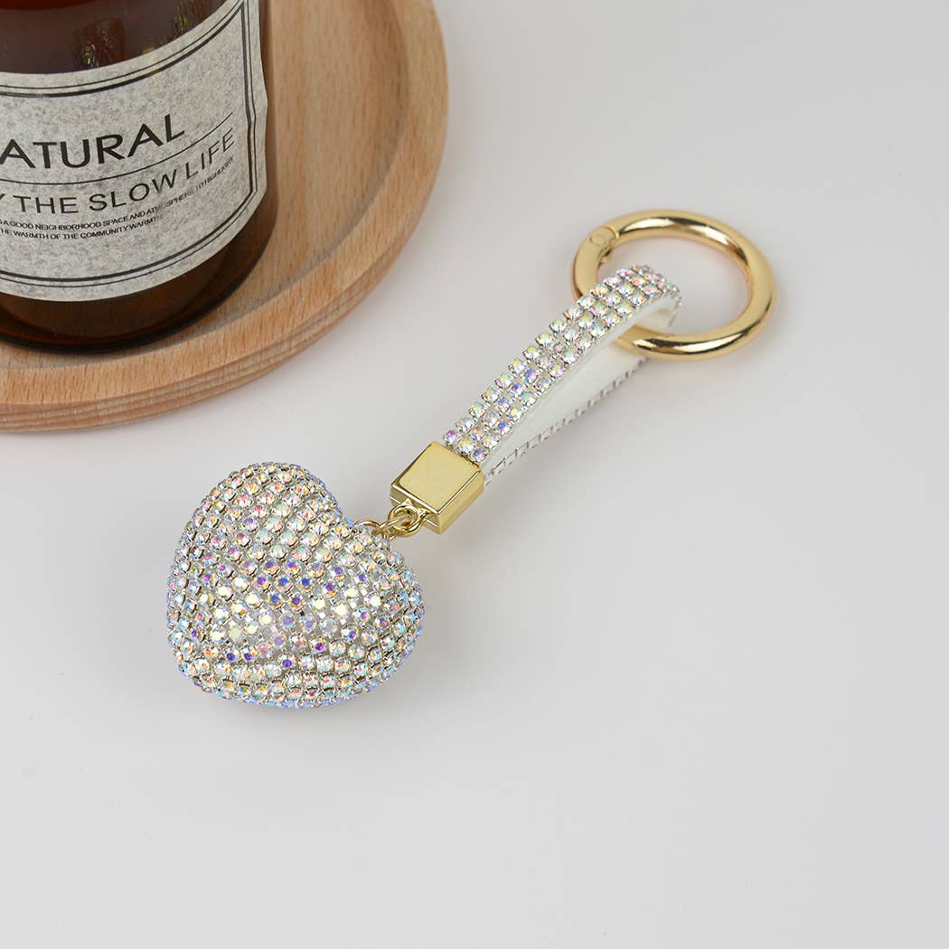 SoapElenGlen – wholesale Keychain – Women's – Rhinestone Heart Keychain, Bag Charm Car Ornament7
