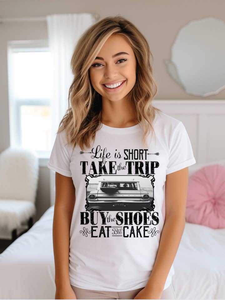 Kiki's Boutique - Wholesale Screen Printed T-Shirt - Women's - Life Is Short Graphic Tee