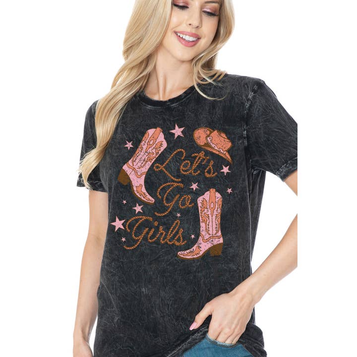 Amused by Blue - Wholesale T-Shirt (Graphic) - Women's - RODEO COWBOY - Mineral Wash