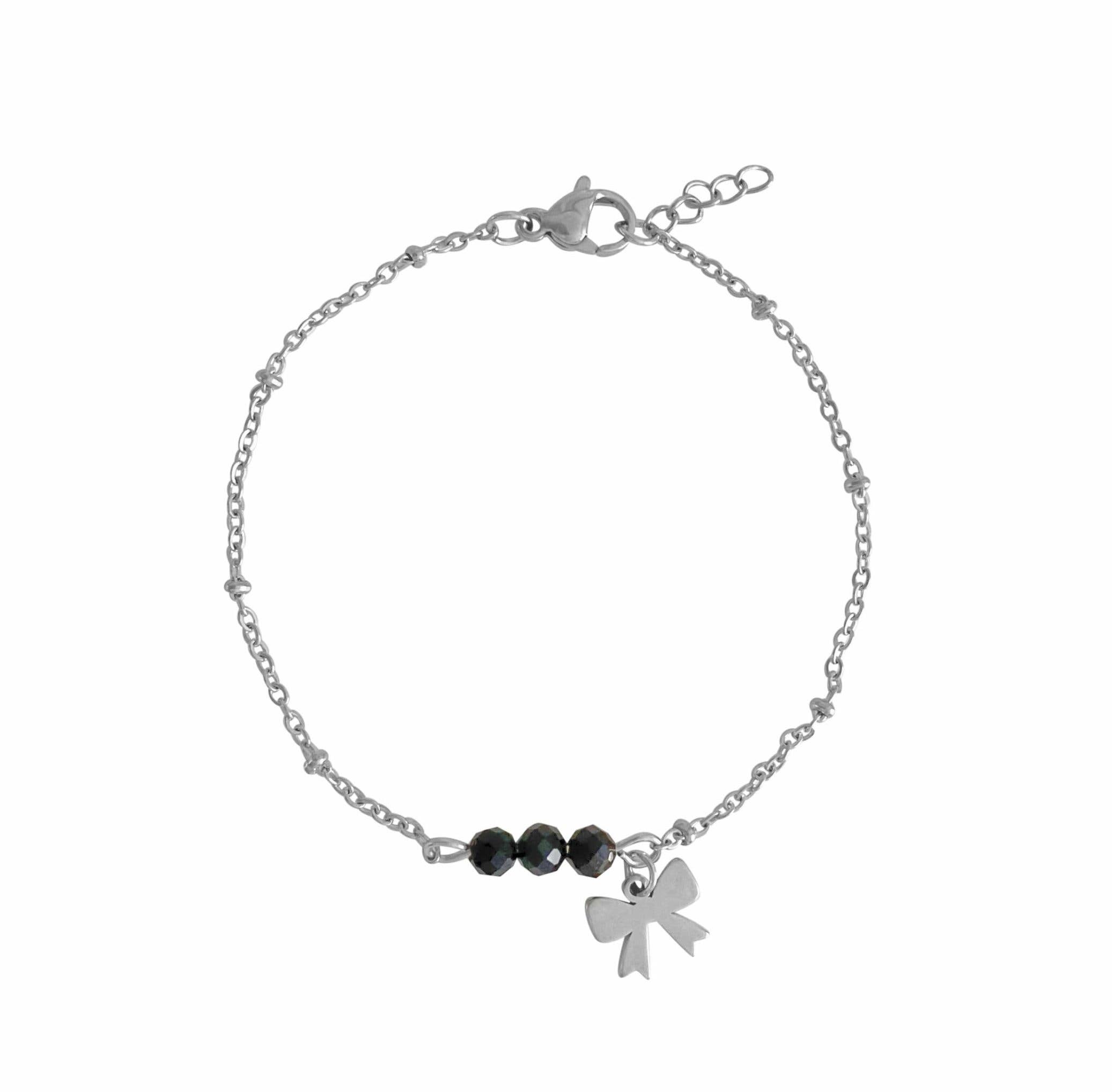 Saint Clairmont - Wholesale Charm/dangle bracelet - Tourmaline & Bow bracelet - Silver