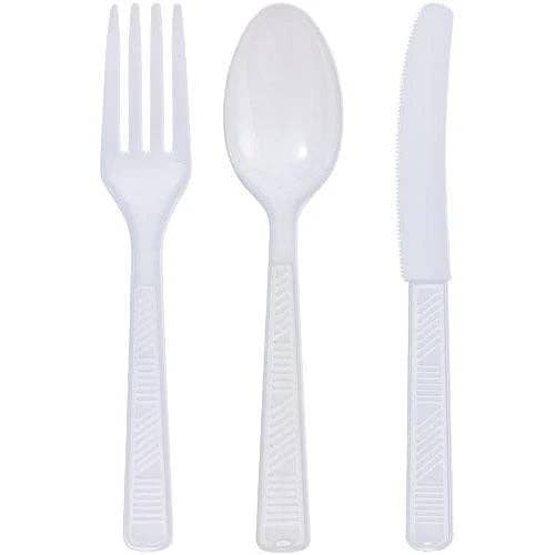 EcoQuality - Wholesale Assorted cutlery set - Clear and White Combo Cutlery – Disposable and Reusable1