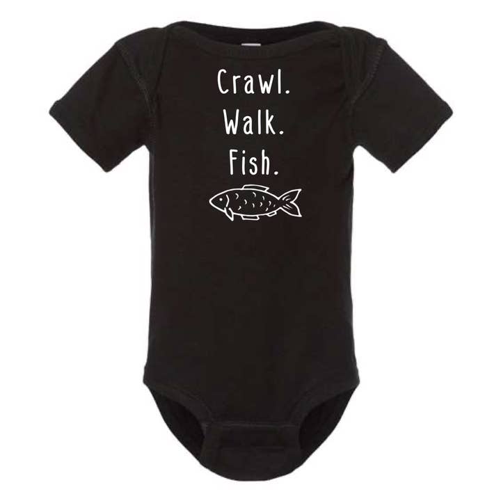dkhandmade - Wholesale Bodysuit (Non-Footed) - Baby - CRAWL WALK FISH BABY ONESIE 1