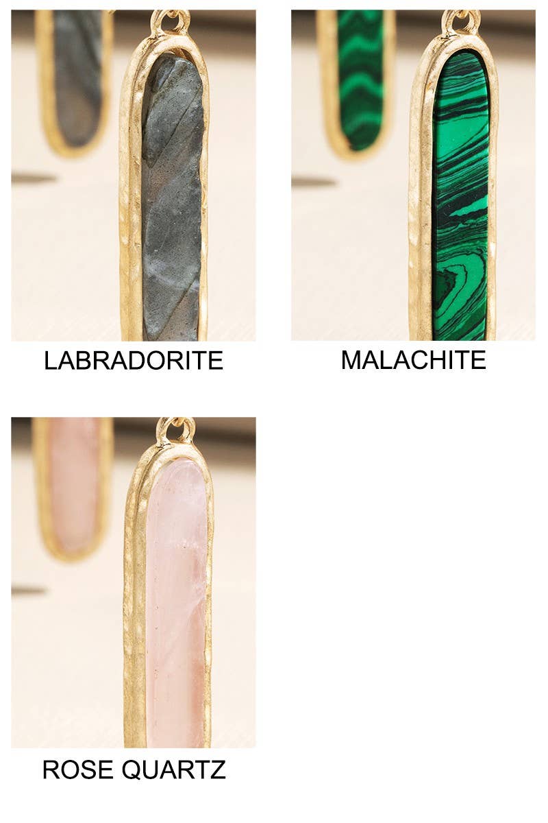 Urbanista – Großhandel Ohrhänger – Metallstab-Ohrring mit Edelsteinanhänger4