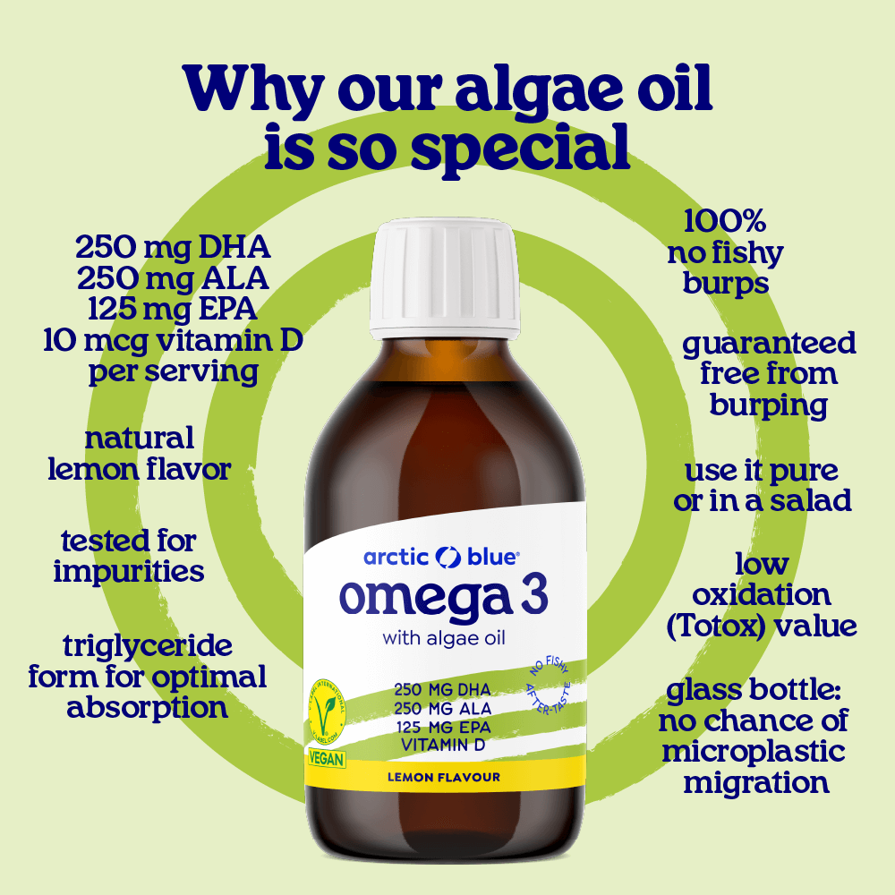 Arctic Blue - Wholesale Oral Supplement/Vitamin - Algae oil DHA and EPA and Hemp Seed Oil ALA with Vitamin D3 -4