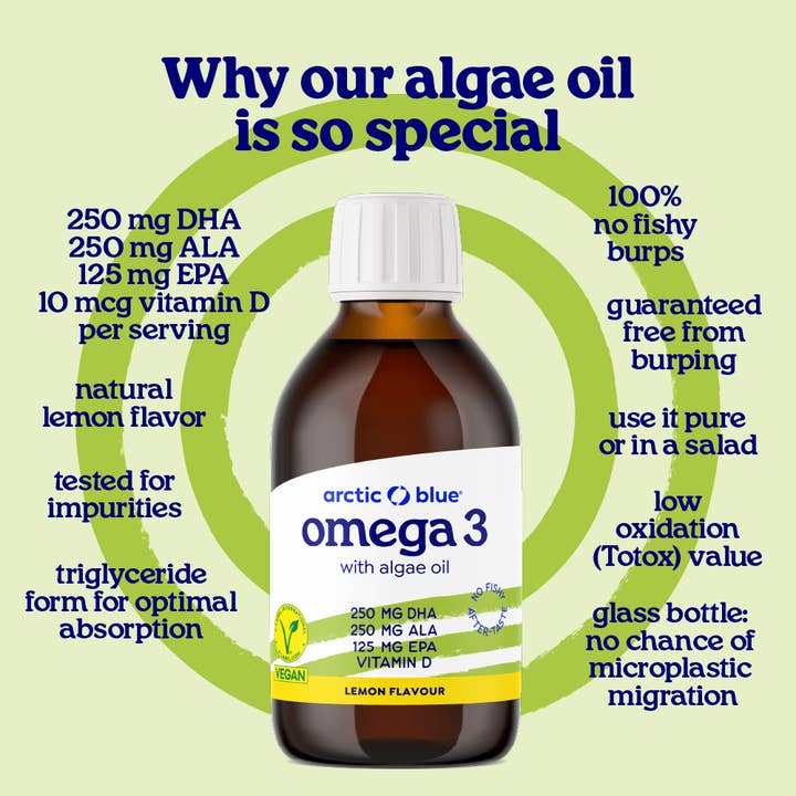 Arctic Blue - Wholesale Oral Supplement/Vitamin - Algae oil DHA and EPA and Hemp Seed Oil ALA with Vitamin D3 -4