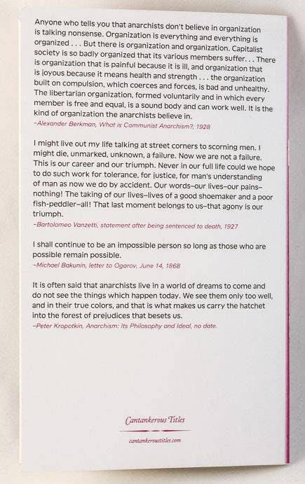 Microcosm Publishing & Distribution - Wholesale Politics & Current Events Book - Anarchists on Anarchism (Zine)3