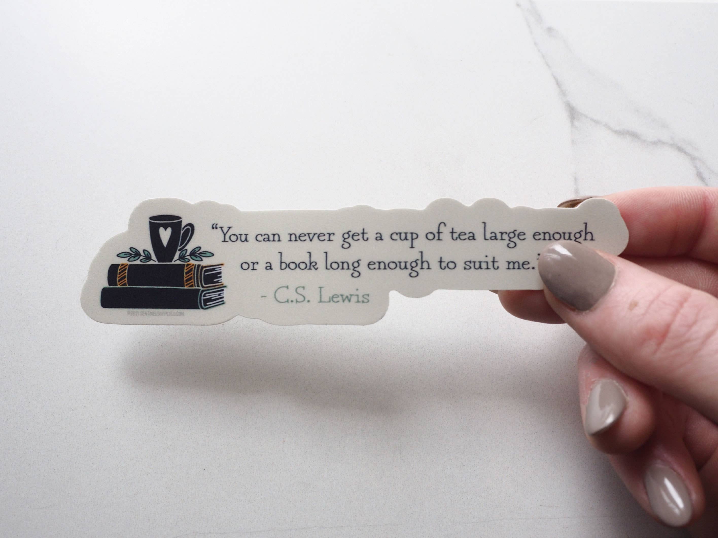 Sentinel Supply - Wholesale Sticker - Tea & Books CS Lewis Quote Sticker3