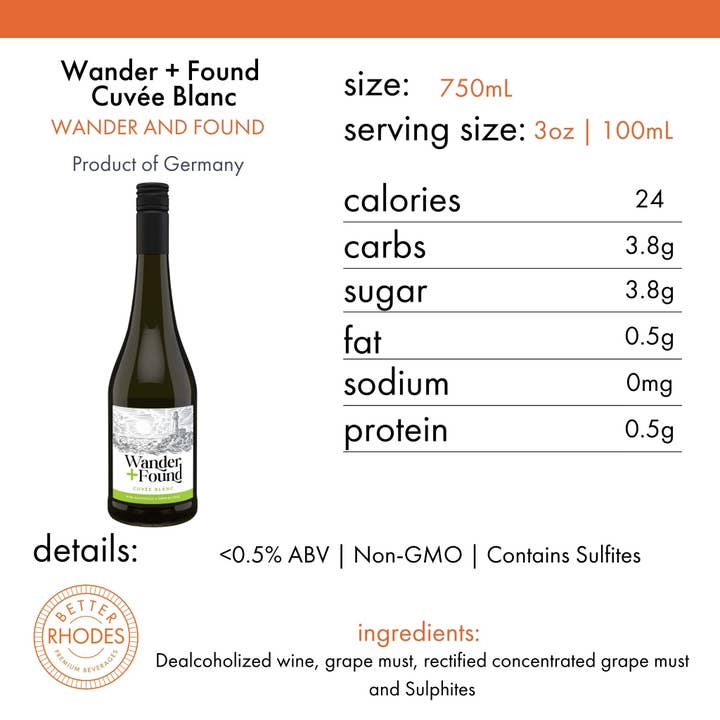 Better Rhodes - Wholesale Non-Alcoholic Wine - Wander + Found Cuvée Blanc