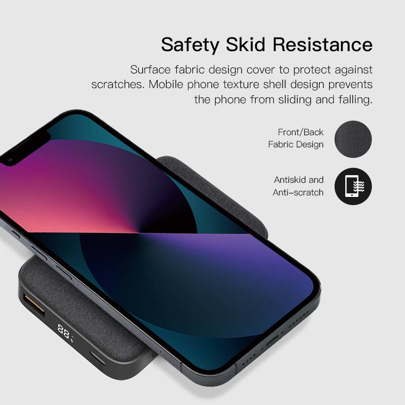 bleu Batterie externe sans fil ORSEN EW35, PD 18 W, 10000 mAh, charge 10 W, noire en vente sur Faire7