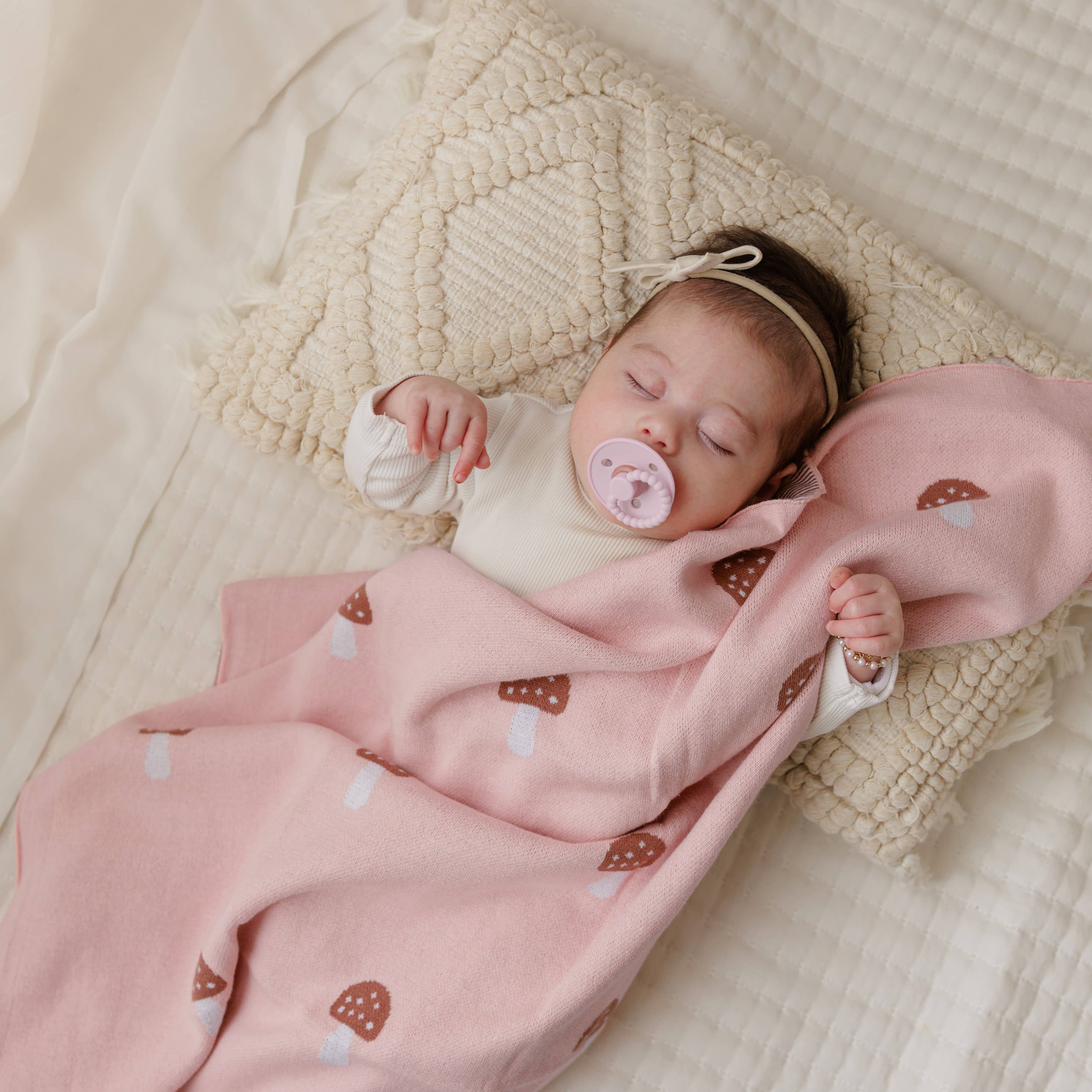 Bleu La La - Wholesale Receiving blanket – Baby - 100% Luxury Cotton Swaddle Receiving Baby Blanket - Mushroom5