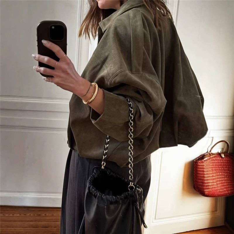 OceanusSwim - Vente Veste – femme - Veste en daim pur à col cranté5