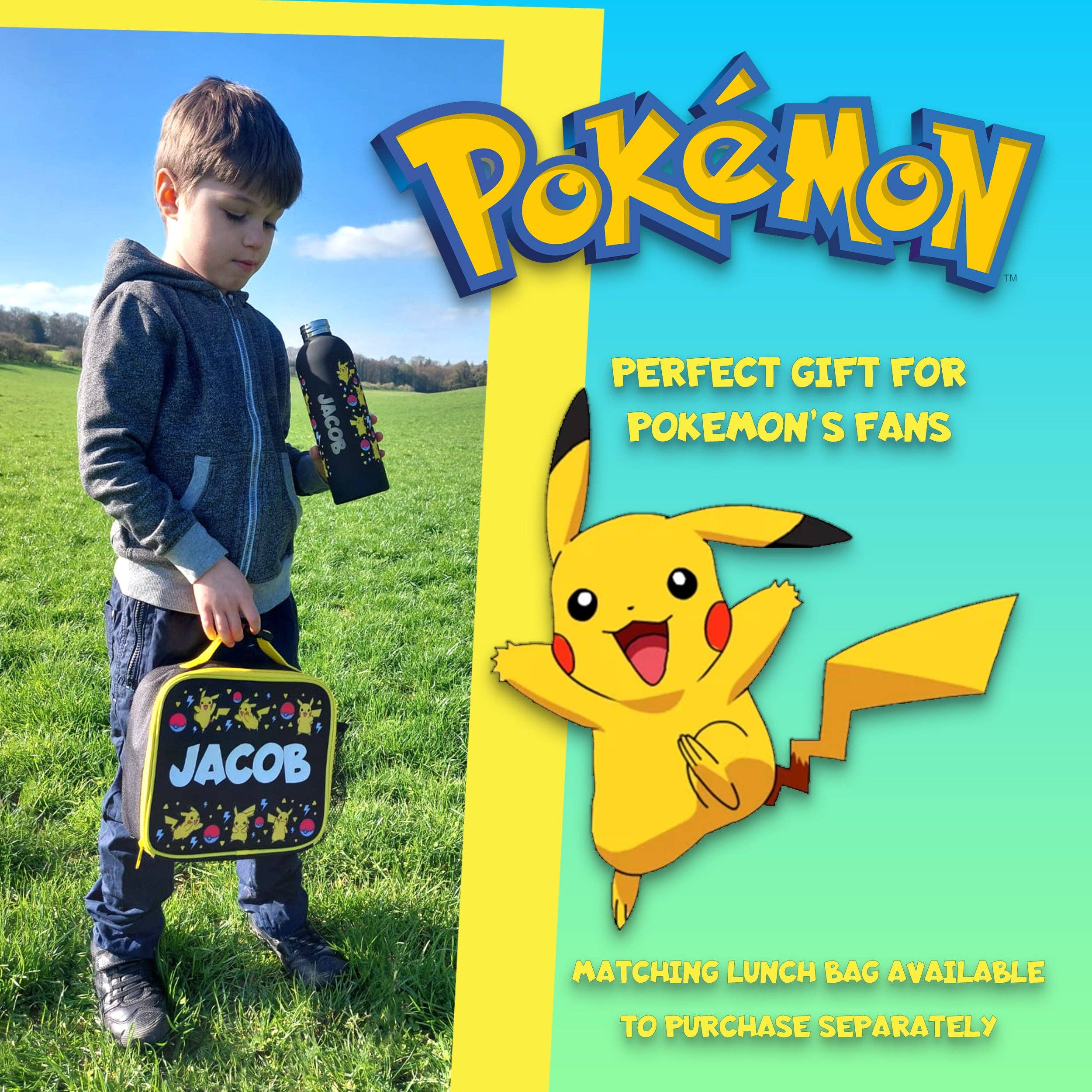 Fringoo Group Ltd - Wholesale Water Bottle - Stainless Steel Bottle - Pokemon Yellow4