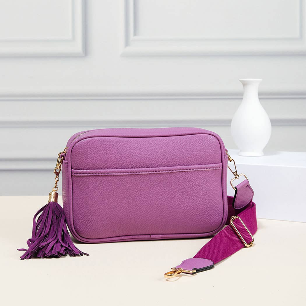 Fashion City - Wholesale Crossbody Bag - Women's - Dark PU Rectangular Crossbody with Tassel24