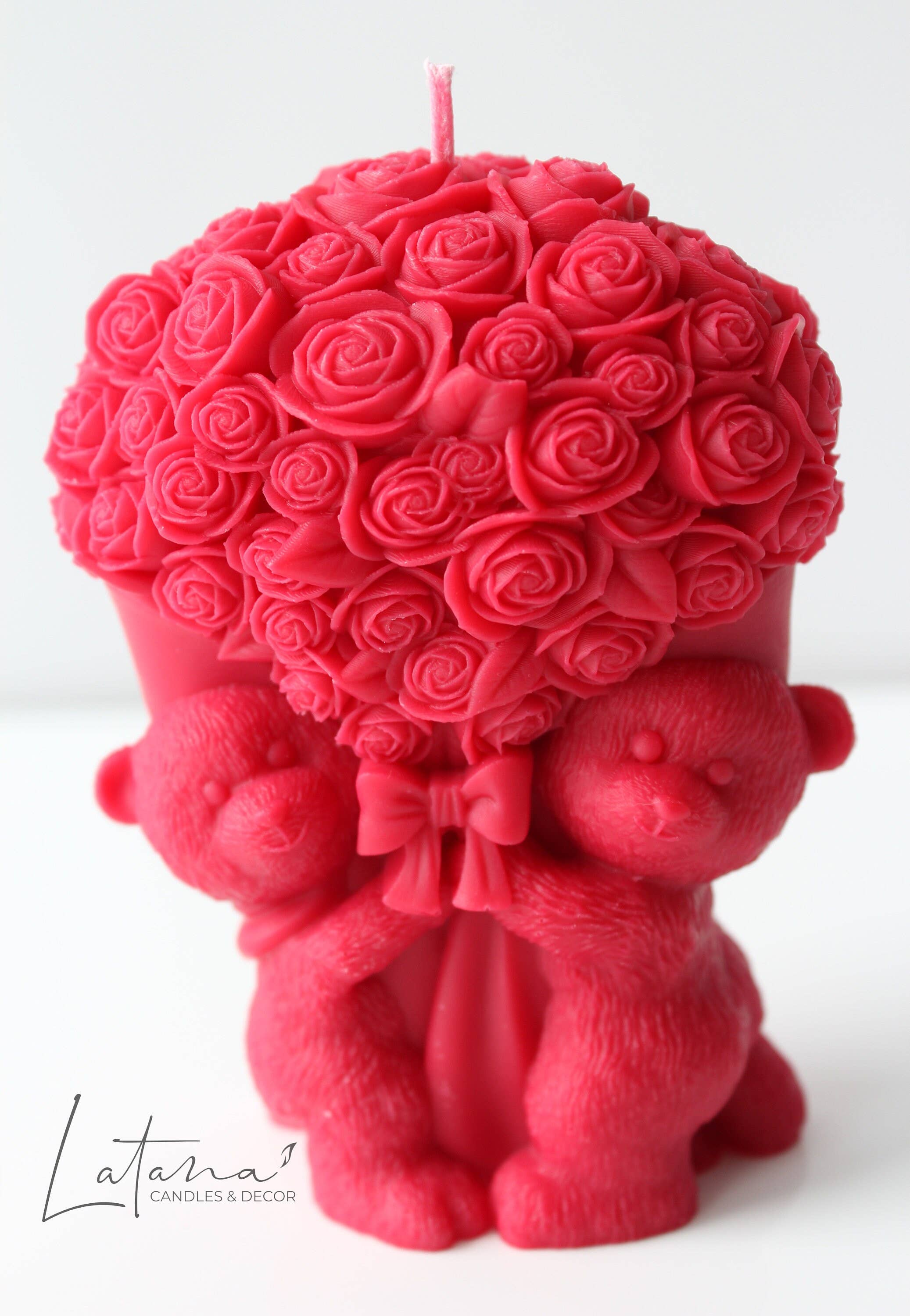 Latana Candles - Wholesale Novelty Candle - Teddy Bear with Rose Flowers Candle5