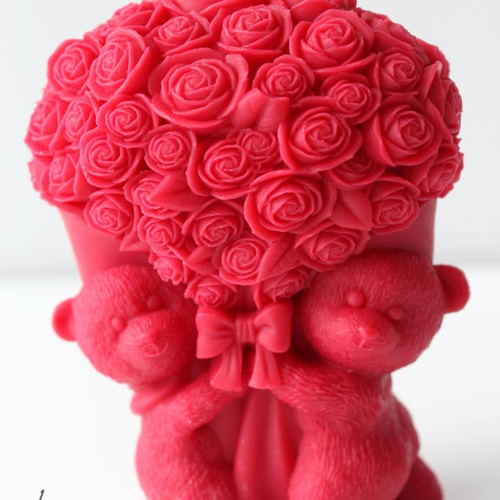 Latana Candles - Wholesale Novelty Candle - Teddy Bear with Rose Flowers Candle5