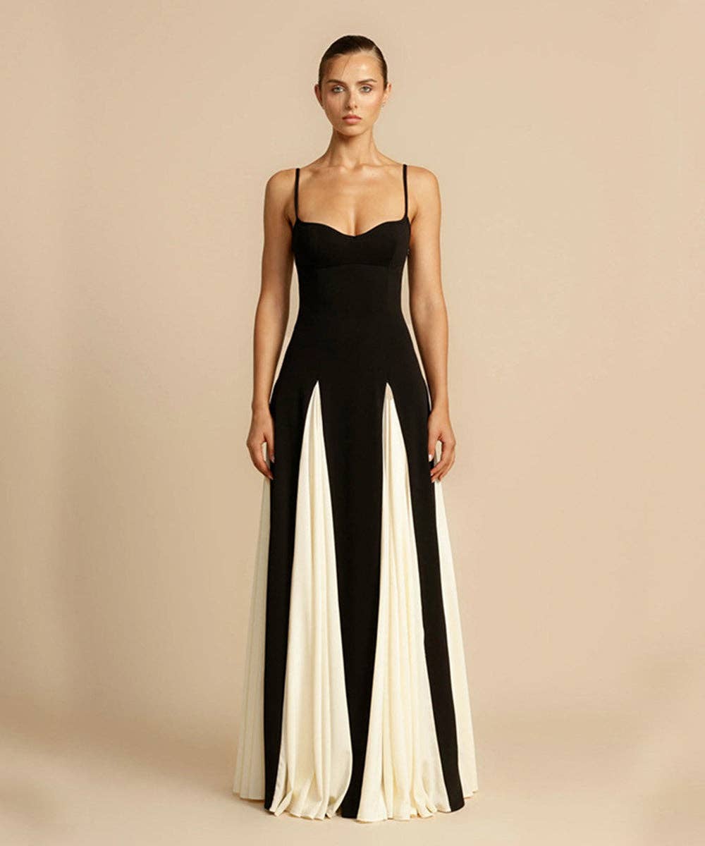 Aria Romance - Wholesale Gown - Women's - Contrast Panel Halter Bodycon Dress5