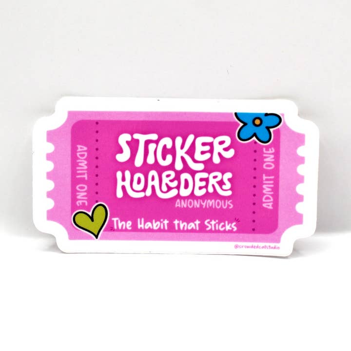 Sticker Hoarder Sticker for wholesale by Crowded Cat Studio
