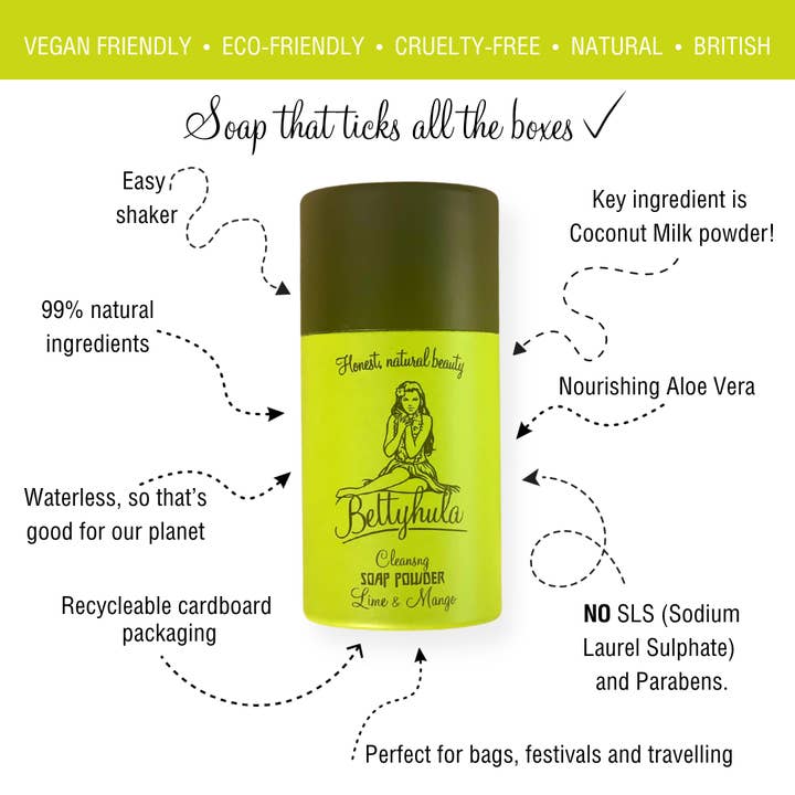 BettyHula - Wholesale Bar Soap - • Dry Soap Powder for Hands. Lime & Mango6