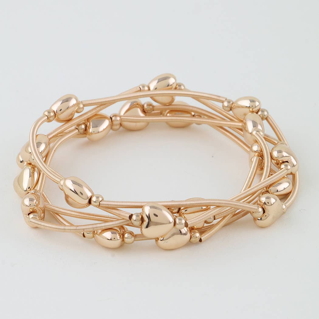 3AM BY H&D ACCESSORIES - Wholesale Beaded Bracelet - Shiny Heart Tube Beaded Bracelet0