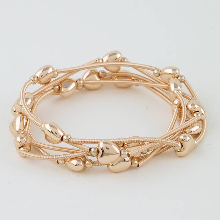 3AM BY H&D ACCESSORIES - Vendita all'ingrosso Bracciale con perline - Braccialetto con Perline a Tubo Cuore Lucido