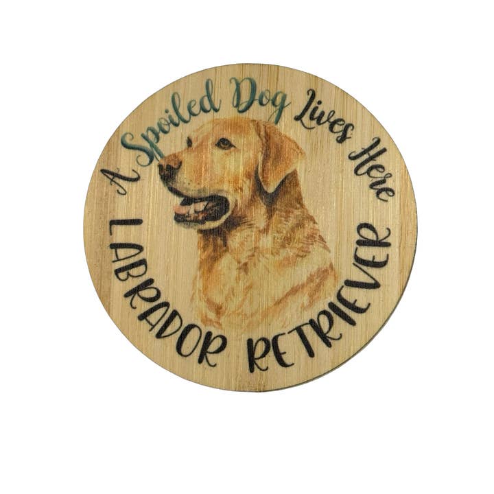 Bamboo Wood Stickers - Wholesale Sticker - Spoiled Dog - Lab Retriever