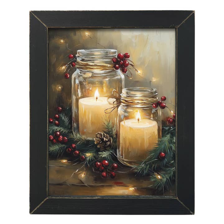 JanMichaels Art & Home - Wholesale Wall sign - HMK729L Winter Jar Candles