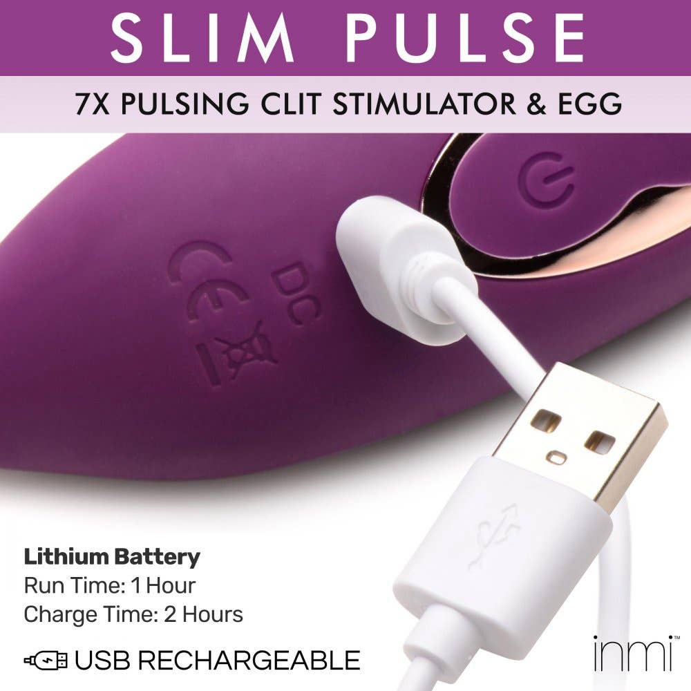 INMI Toys - Venta al por mayor Juguetes eróticos - Slim Pulse 7X Estimulador de Clítoris Pulsante de Silicona y Huevo Vibrador4
