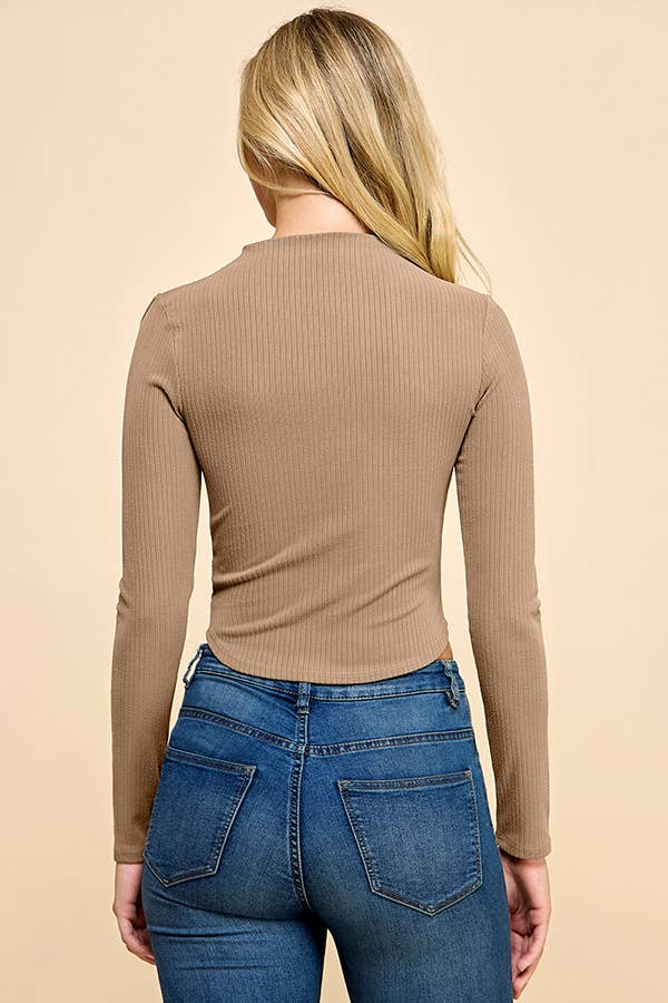 Heart & Hips - Wholesale Knit Top - Women's - RT53541L - ASYMMETRICAL CUT OUT RIB LONG SLEEVE TOP14