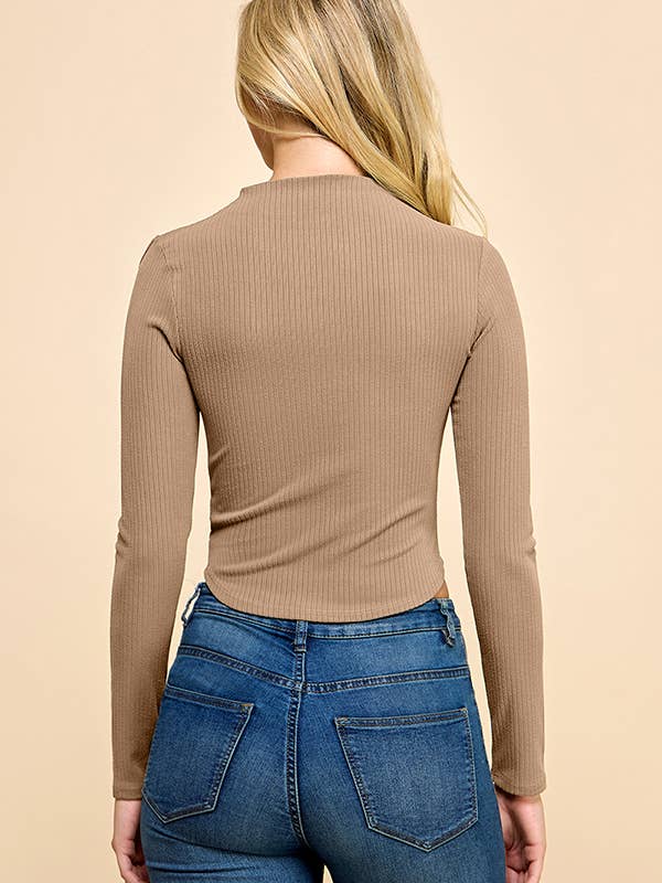 Heart & Hips - Wholesale Knit Top - Women's - RT53541L - ASYMMETRICAL CUT OUT RIB LONG SLEEVE TOP14