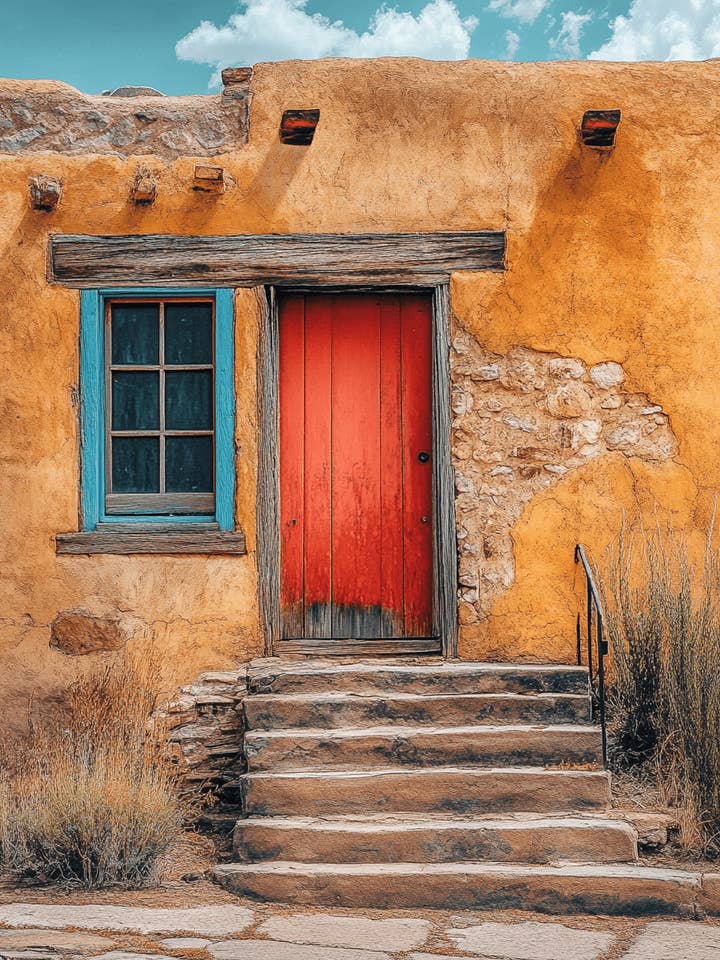 Adobe House Wandkunstdrucke, Design „Western and Southwestern Home Decor“, 8 x 10 Zoll, 11 x 14 Zoll, matt für den Großhandel von Mowbi