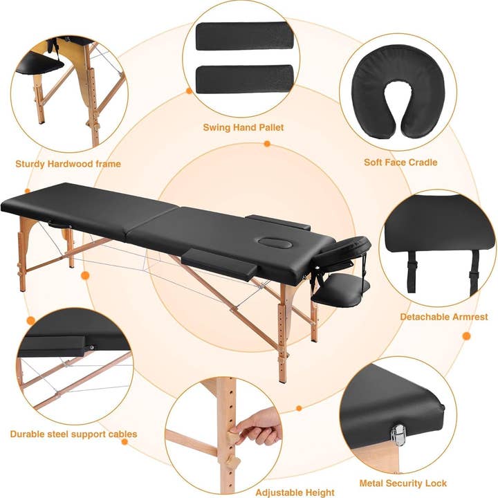 Heynemo - Wholesale Body Massager - Professional Massage Table Bed Portable 500 LBS Load