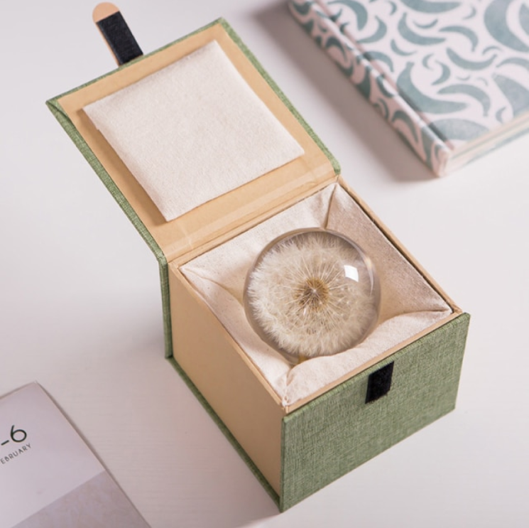 Crystolver (We Cover All Import Fees) - Vente Décorations de table - Boule en résine cristal avec pissenlit naturel, 80 mm5