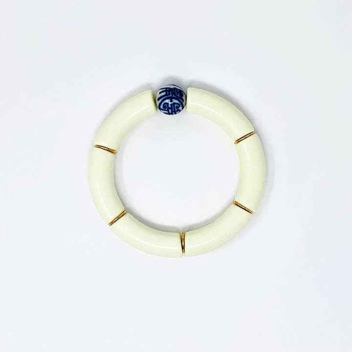 Fornash - Venta al por mayor Pulsera de cuentas - Pulsera de tubo acrílico de bambú azul de China