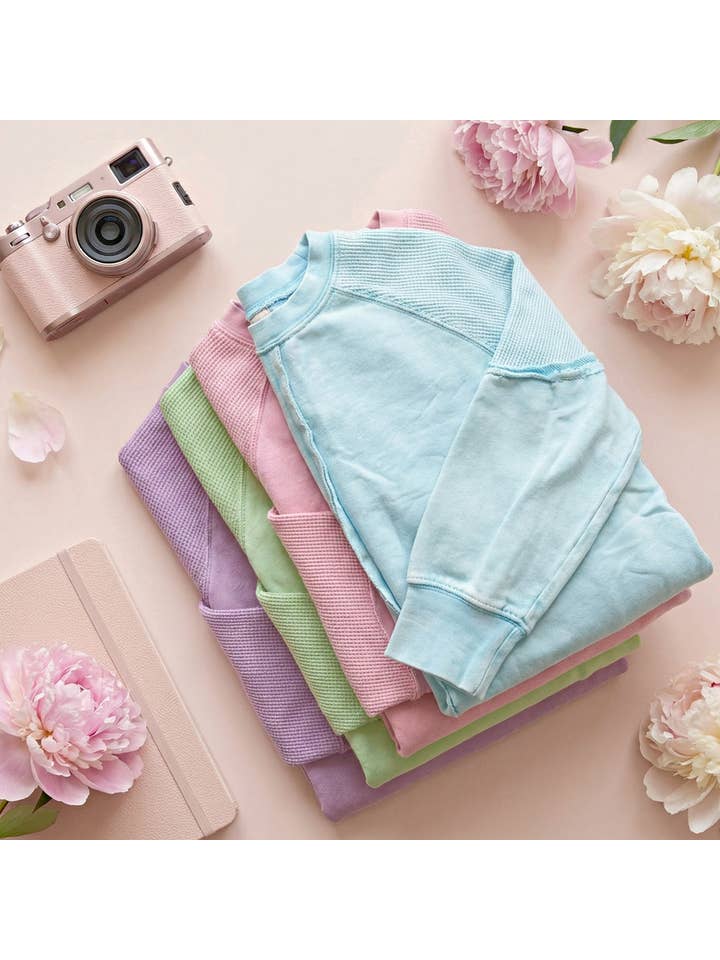 JadyK - Wholesale Knit Top - Women's - Spring 2026: Daisy Waffle Ash Wash Top4