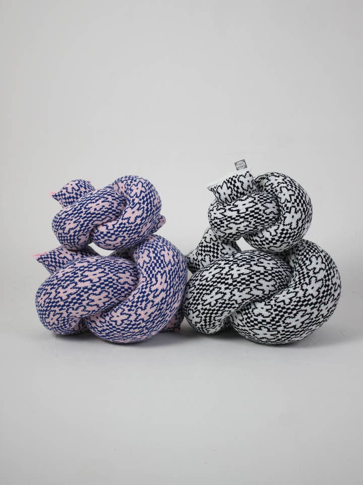 Amber Knitted Knot Cushion for wholesale by Zebra Knits