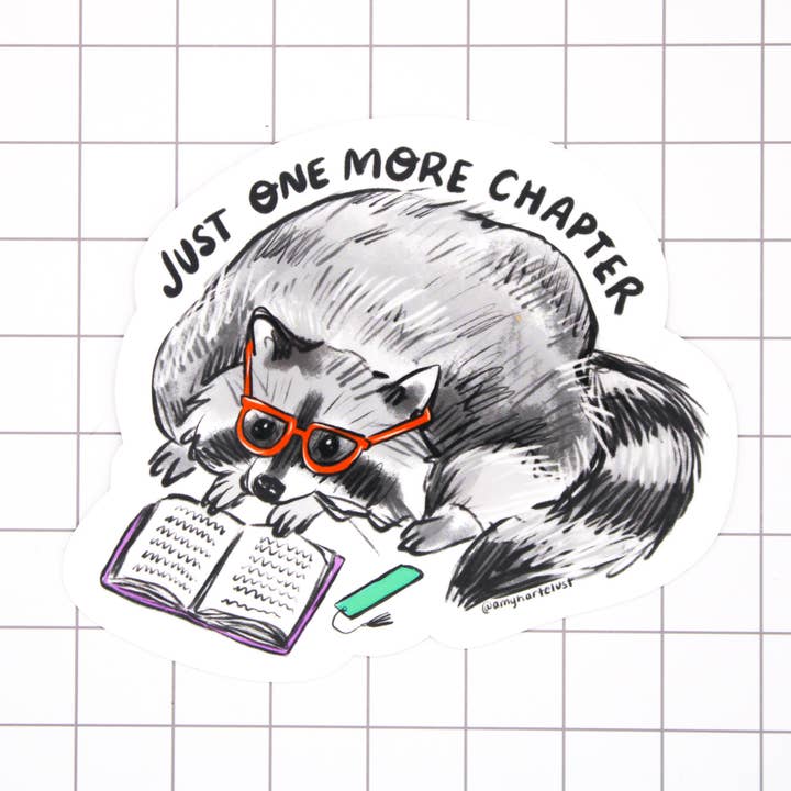 One More Chapter Vinyl Sticker for wholesale by Amy Hartelust Art and Illustration