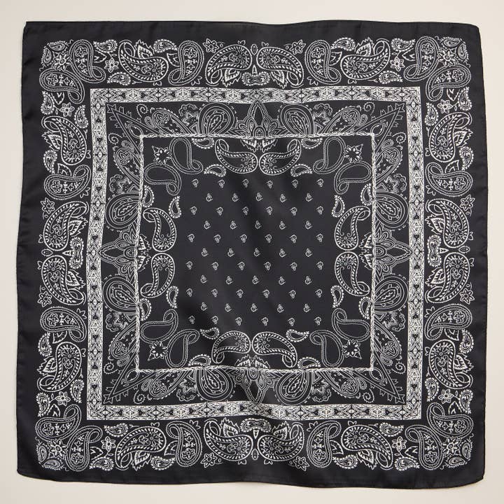 Frem - Wholesale Scarf - Unisex - Silk Texture Paisley Bandana Square Scarf for Men & Women
