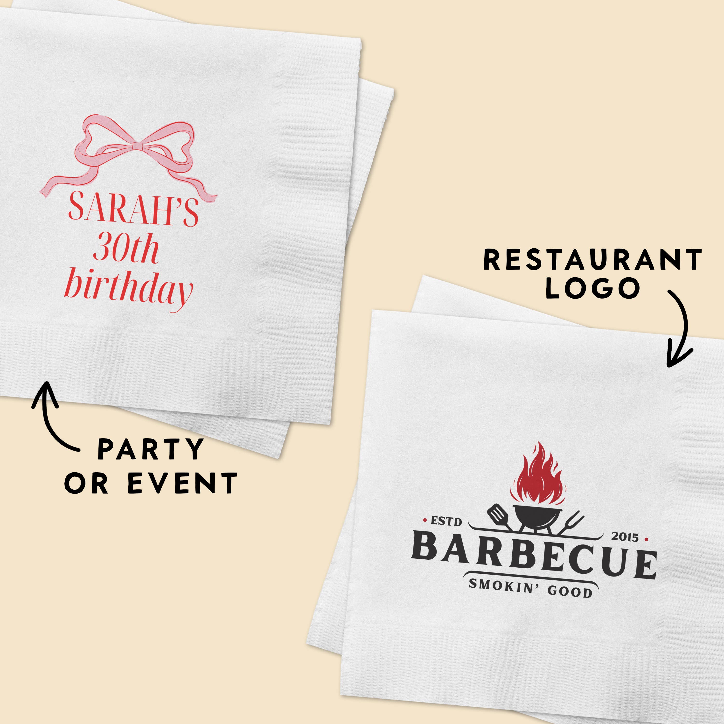 Coaco - Wholesale Disposable Napkin - Custom Cocktail Napkins, Restaurant and Bar Napkin with Logo2