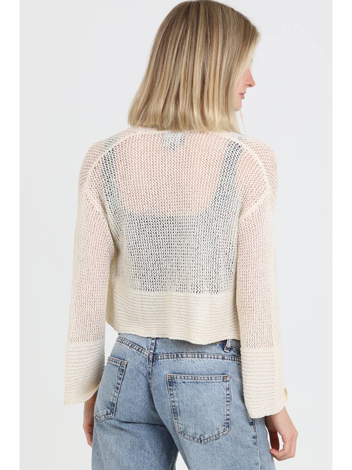 ANGIE - Wholesale Cardigan - Women's - XHS24-ASIS LIGHT WEIGHT OPEN KNIT CARDIGAN SWEATER3