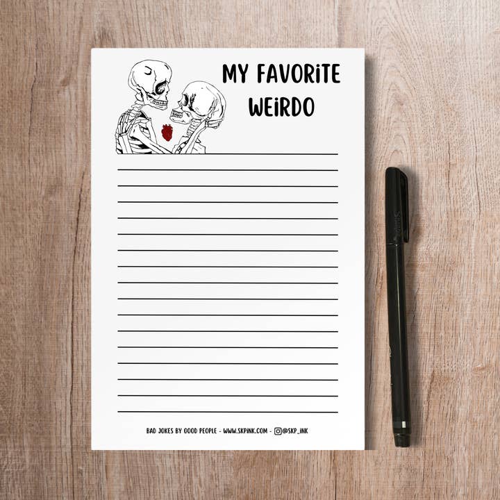 Mon bloc-notes Weirdo préféré | Skeleton Stationery pour la vente par SKP ink